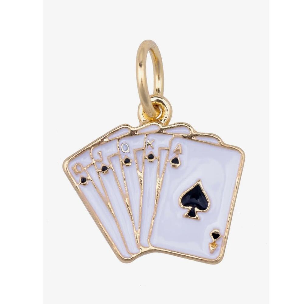 Royal Flush Charm in Shiny Gold
